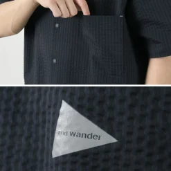 AND WANDER / Dry Soft Seersucker Short Sleeve Shirt