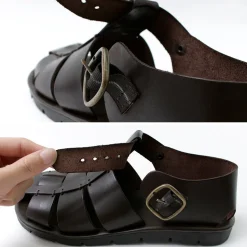 ANTICHI ROMANI / Leather Gurkha sandals