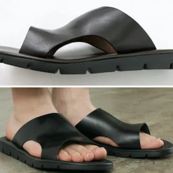 ANTICHI ROMANI / Leather slide sandal