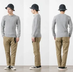 BARNS / BR-3051 Big Waffle Henley Neck Long Sleeve Thermal / T-Shirt