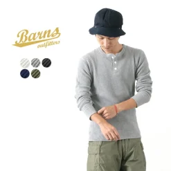 BARNS / BR-3051 Big Waffle Henley Neck Long Sleeve Thermal / T-Shirt