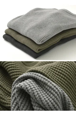 BARNS / BR-3050 Big Waffle Long Sleeve Thermal / T-shirt