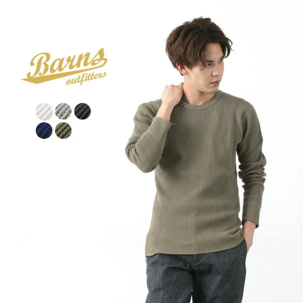 BARNS / BR-3050 Big Waffle Long Sleeve Thermal / T-shirt