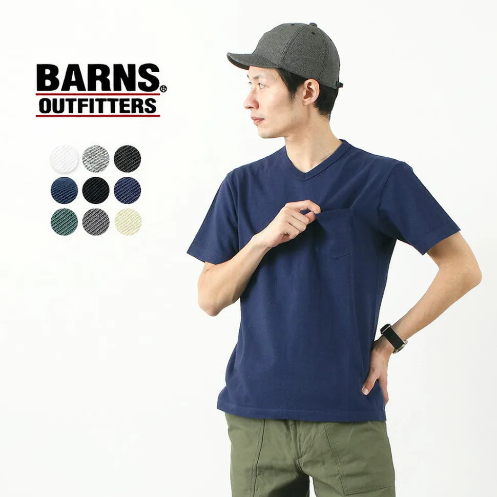 BARNS / BR-1101 Hanging jersey S/S V-neck