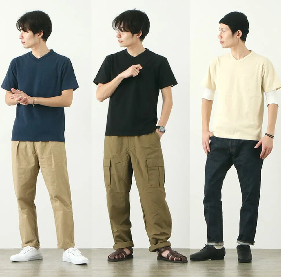 BARNS / BR-1101 Hanging jersey S/S V-neck