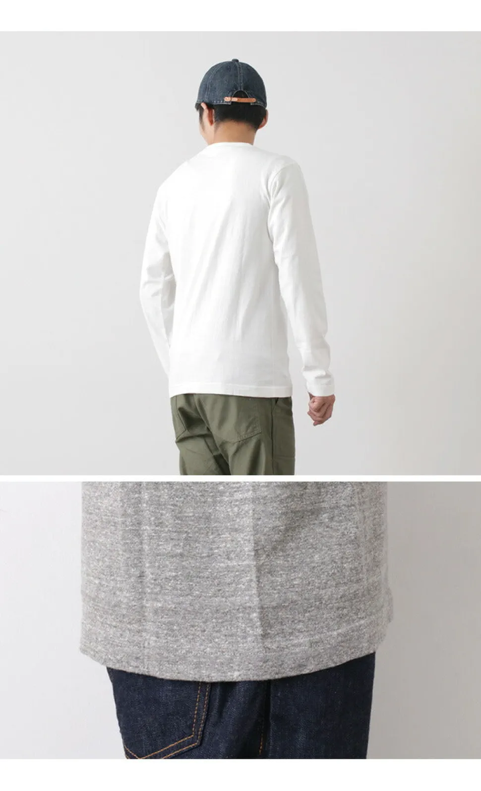 BARNS / BR-1106 Jersey Crew Neck L/S Pocket T-Shirt