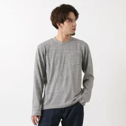 BARNS / BR-1106 Jersey Crew Neck L/S Pocket T-Shirt