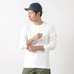 BARNS / BR-1106 Jersey Crew Neck L/S Pocket T-Shirt