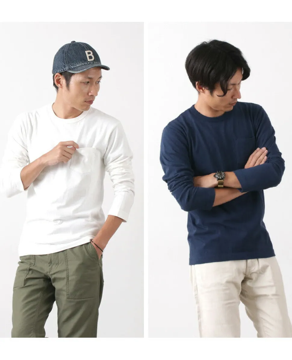 BARNS / BR-1106 Jersey Crew Neck L/S Pocket T-Shirt