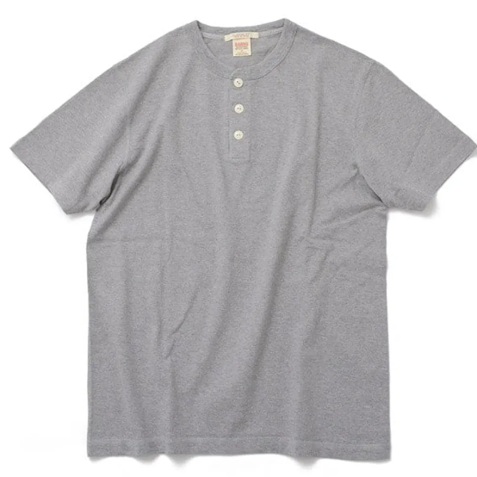 BARNS / BR-8146 Knitsted Henley Neck Short Sleeve Crew Neck T-Shirt