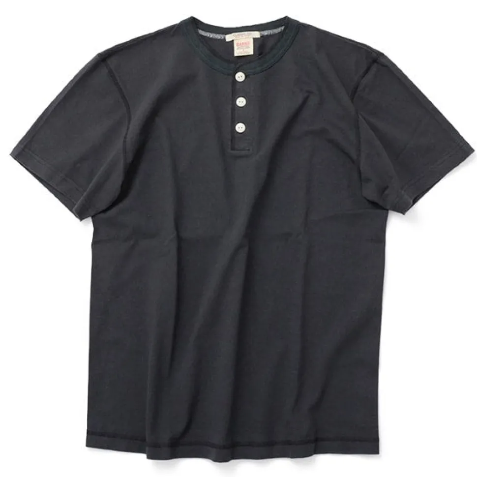 BARNS / BR-8146 Knitsted Henley Neck Short Sleeve Crew Neck T-Shirt