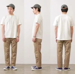 BARNS / BR-8146 Knitsted Henley Neck Short Sleeve Crew Neck T-Shirt