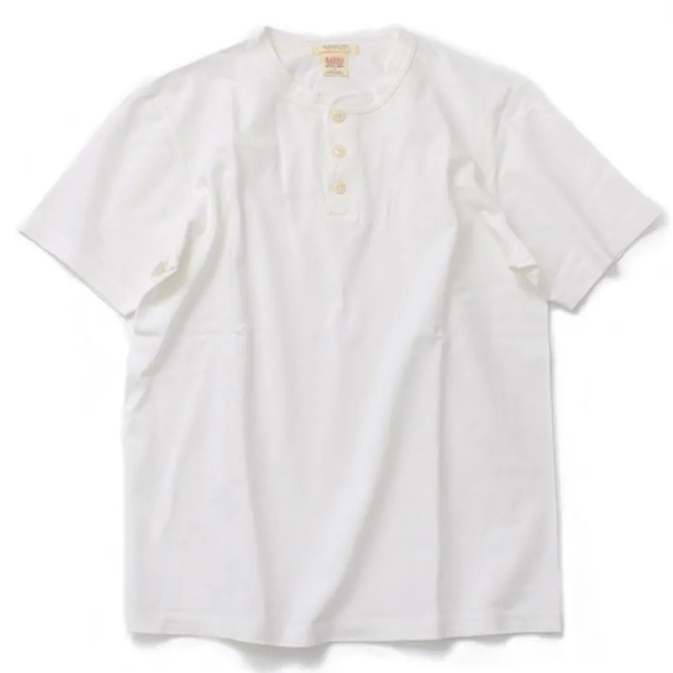 BARNS / BR-8146 Knitsted Henley Neck Short Sleeve Crew Neck T-Shirt