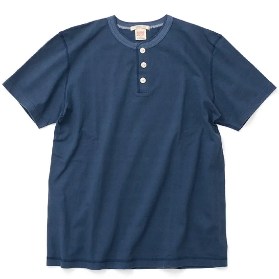 BARNS / BR-8146 Knitsted Henley Neck Short Sleeve Crew Neck T-Shirt