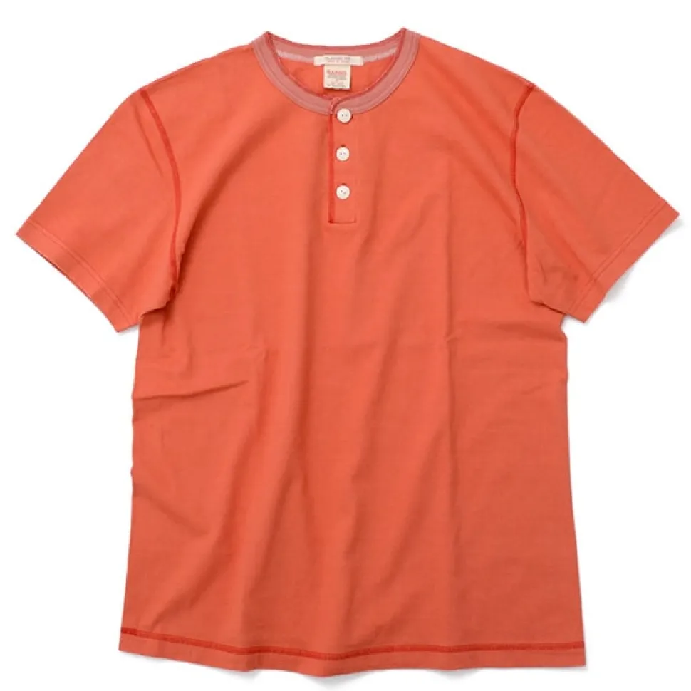 BARNS / BR-8146 Knitsted Henley Neck Short Sleeve Crew Neck T-Shirt