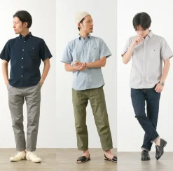 BARNS / BR-5266 Ox S/S button-down shirt