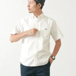BARNS / BR-5266 Ox S/S button-down shirt