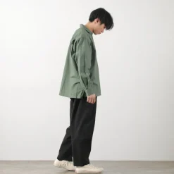 BARNS / Cotton linen skipper button works concho shirt