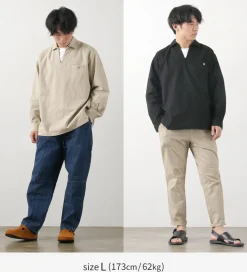 BARNS / Cotton linen skipper button works concho shirt