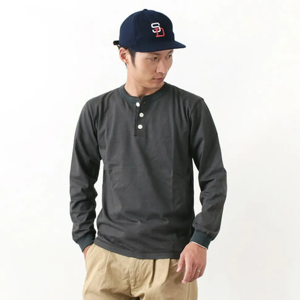 BARNS / COZUN Knit Vintage Long Sleeve Henry Neck T-Shirt
