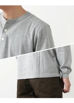 BARNS / COZUN Knit Vintage Long Sleeve Henry Neck T-Shirt