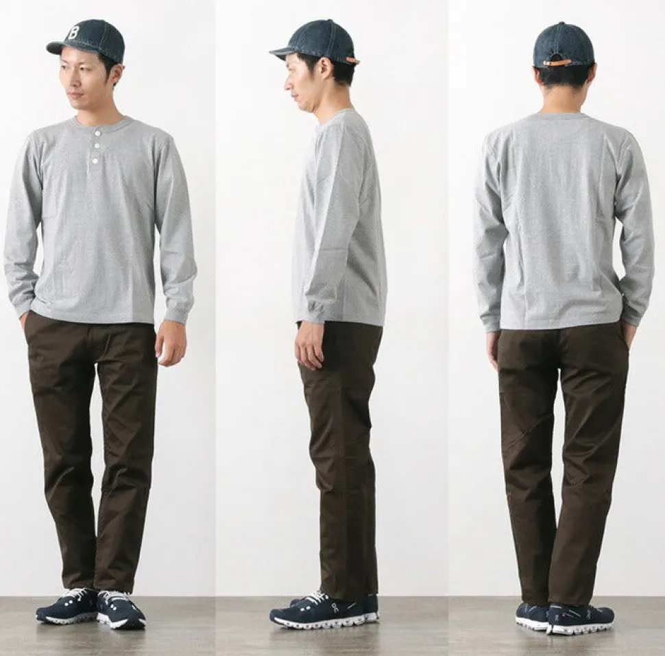 BARNS / COZUN Knit Vintage Long Sleeve Henry Neck T-Shirt