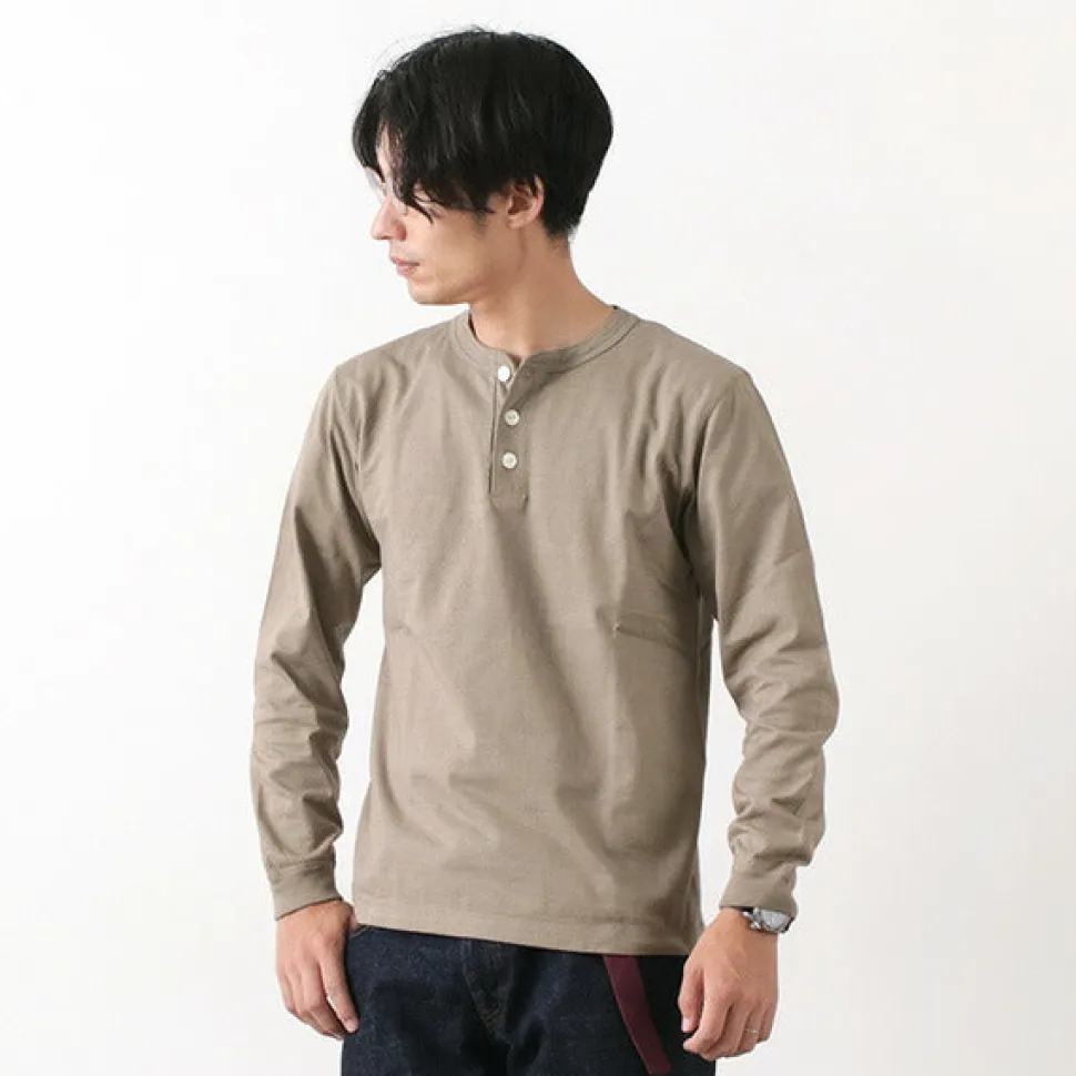BARNS / COZUN Knit Vintage Long Sleeve Henry Neck T-Shirt