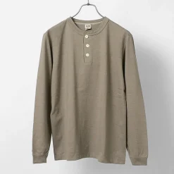 BARNS / COZUN Knit Vintage Long Sleeve Henry Neck T-Shirt
