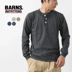 BARNS / COZUN Knit Vintage Long Sleeve Henry Neck T-Shirt