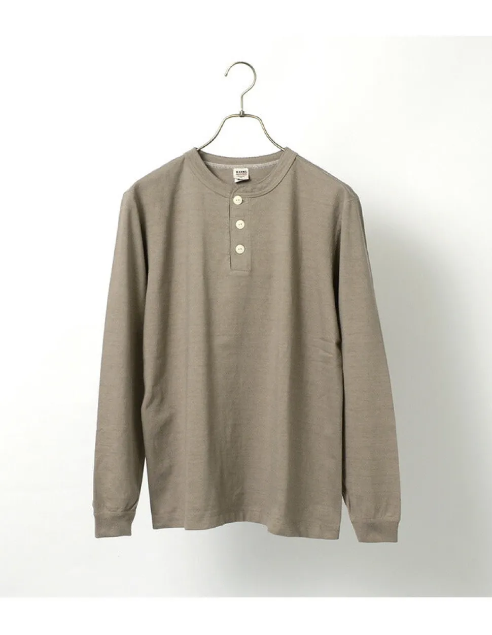 BARNS / COZUN Knit Vintage Long Sleeve Henry Neck T-Shirt