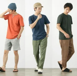 BARNS / Cozun knitted vintage gusset short sleeve crew neck T-shirt