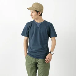 BARNS / Cozun knitted vintage gusset short sleeve crew neck T-shirt