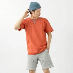 BARNS / Cozun knitted vintage gusset short sleeve crew neck T-shirt