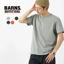 BARNS / Cozun knitted vintage gusset short sleeve crew neck T-shirt