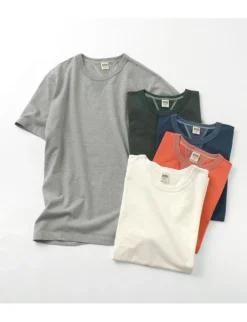 BARNS / Cozun knitted vintage gusset short sleeve crew neck T-shirt