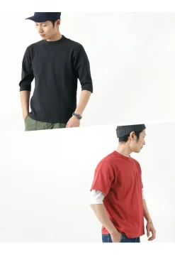 BARNS / Heavy spun milled fabric 6.5/10 sleeve T-shirt