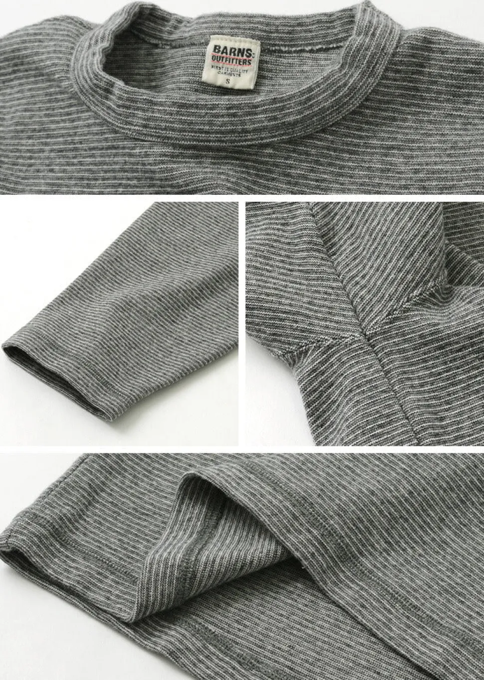 BARNS / Heavy spun milled fabric 6.5/10 sleeve T-shirt