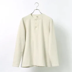 BARNS / Spun Milled Henley Neck Long Sleeve T-Shirt