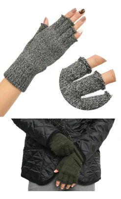 BLACK SHEEP / Fingerless knit gloves