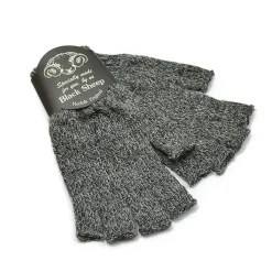 BLACK SHEEP / Fingerless knit gloves