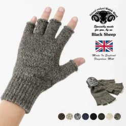 BLACK SHEEP / Fingerless knit gloves