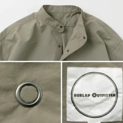 BURLAP OUTFITTER / 7/10 Sleeve Band Collar Shirt
