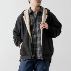 BURLAP OUTFITTER / Grid Fleece Lined Zip Hoodie