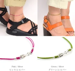 CHALISA T.. / Arrow Silver Notched Cord Anklet