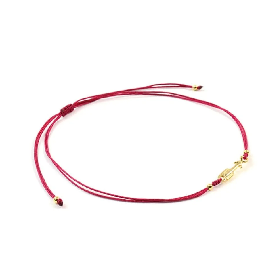 CHALISA T.. / Arrow Silver Notched Cord Anklet