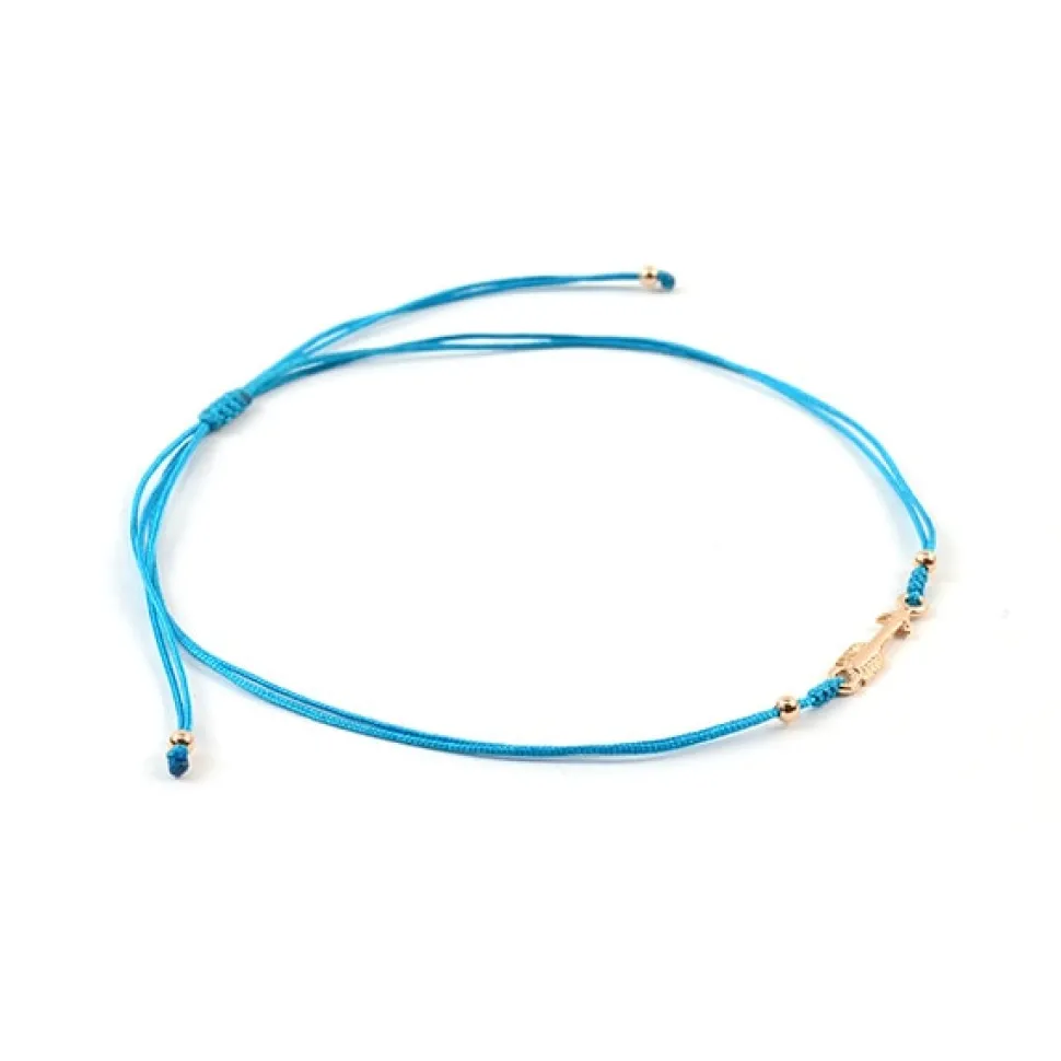 CHALISA T.. / Arrow Silver Notched Cord Anklet