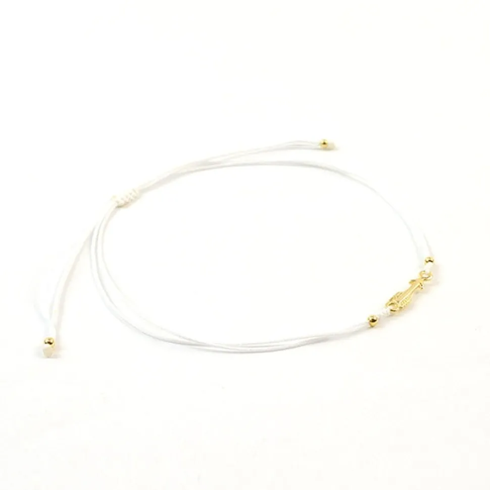 CHALISA T.. / Arrow Silver Notched Cord Anklet