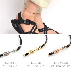 CHALISA T.. / Arrow Silver Notched Cord Anklet