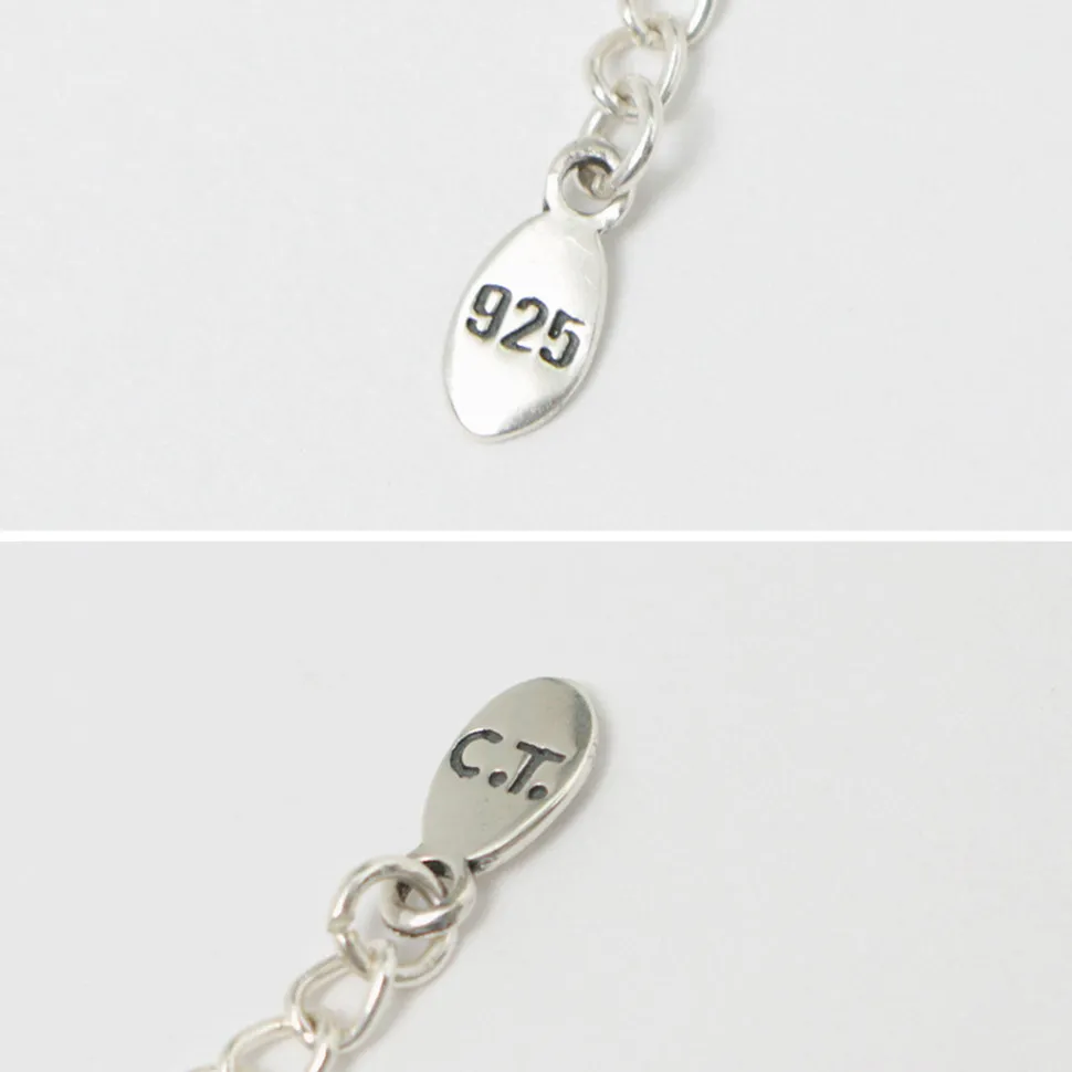 CHALISA T.. / Black onyx beads silver ball chain necklace 925 silver