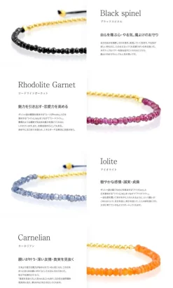 CHALISA T.. / Chain Stone Beads Notched Cord Anklet